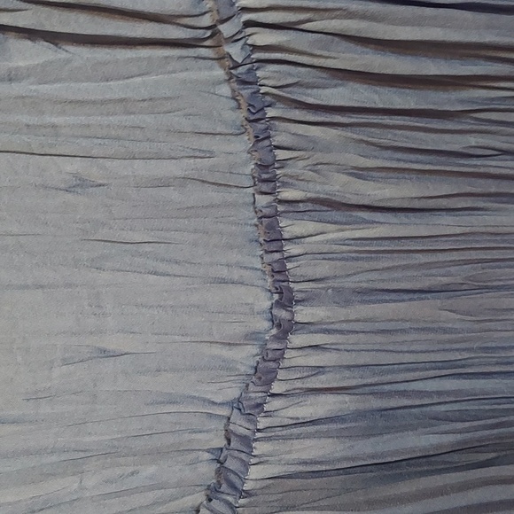 Vince Tiered Asymmetric Midi Satin Dress In Blue - Picture 11 of 12